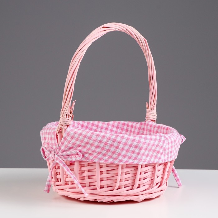 Корзина плетеная, 22 х 22 х 11 х 27 см, розовая Корзина плетеная, 22 х 22 х 11 х 27 см, розовая