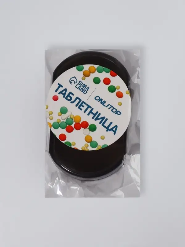 Таблетница - органайзер, 6×3.5×1.3 см, 3 секции, чёрная Таблетница - органайзер, 6×3.5×1.3 см, 3 секции, чёрная