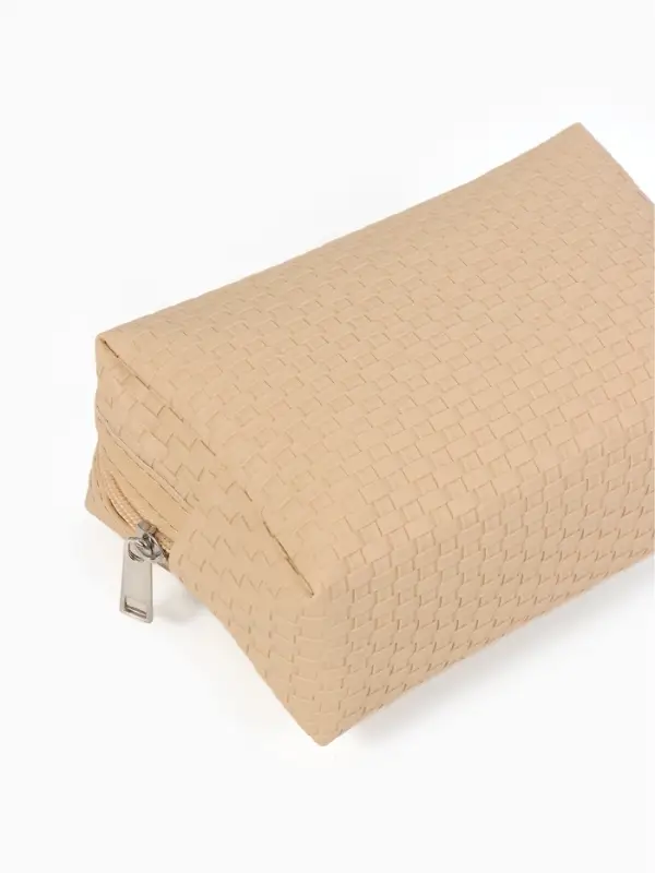 Косметичка дор Плетенка, 16*5*10, отдел на молнии, св. бежевый