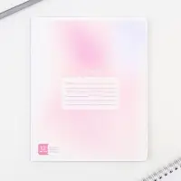 Тетрадь 12 листов в частую косую линейку, А5, на скрепке, блок №1 «Градиент» МИКС