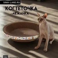 Когтеточка-лежанка &laquo;Пижон&raquo; из гофрокартона с кошачьей мятой &laquo;НЛО&raquo;, 40&times;8 см