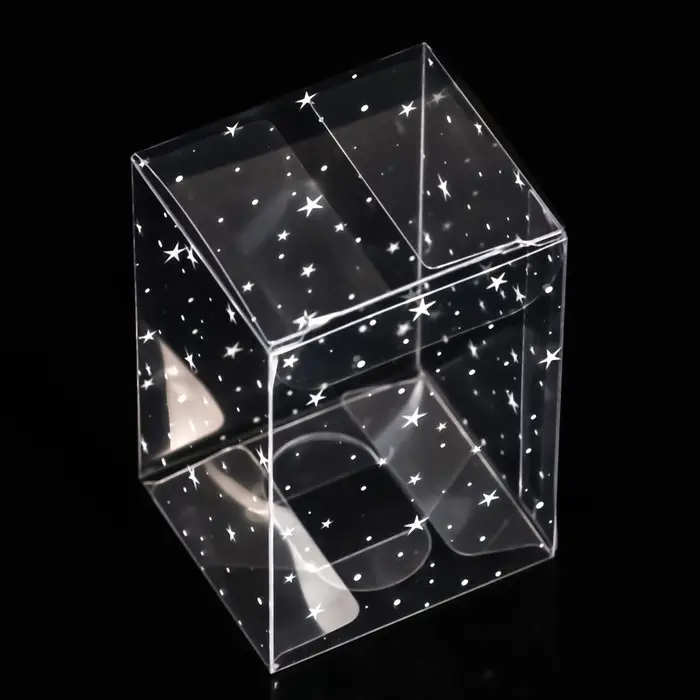 Складная прозрачная коробка из PVC, для упаковки подарков, «Звёздный горошек», 4.5×5×7.5 см Складная прозрачная коробка из PVC, для упаковки подарков, «Звёздный горошек», 4.5×5×7.5 см