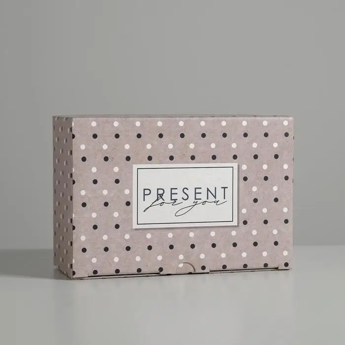 Коробка подарочная сборная, упаковка, Present, 22 х 15 х 10 см