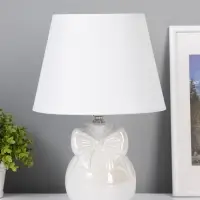 Лампа настольная E27 40Вт "Шар с бантом" беж перламутр 22х22х33,5 см