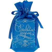 Мешочек для подарков Ледяной узор, 24x18x9см, голубой, НУ-6243