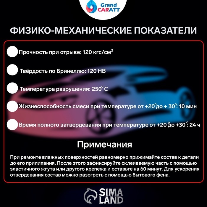 Холодная сварка Grand Caratt, Термостойкая, 58 г Холодная сварка Grand Caratt, Термостойкая, 58 г