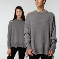 Джемпер оверсайз унисекс Grunge, серый, размер L/XL