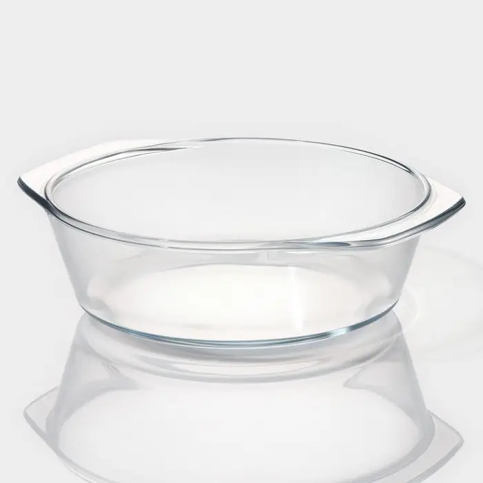 Кастрюля для запекания Доляна &laquo;Фуэго&raquo;, 3 л, 30.8&times;26.7&times;12 см, жаропрочное стекло, прозрачная