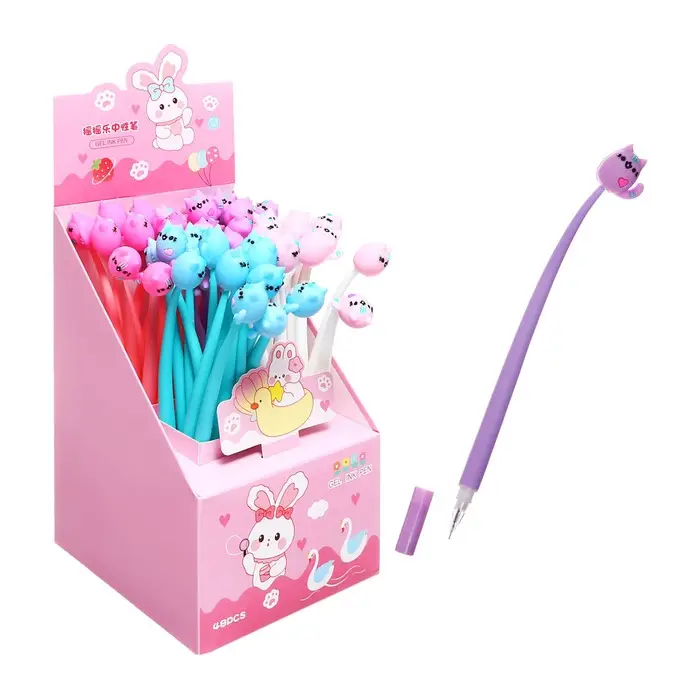 Ручка - прикол гелевая «Котик», синий стержень, МИКС Ручка - прикол гелевая «Котик», синий стержень, МИКС