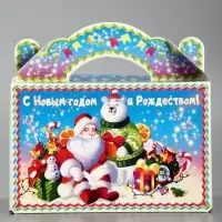 Подарочная новогодняя коробка «Яркий Новый год», Чемоданчик средний 20×12×19 см