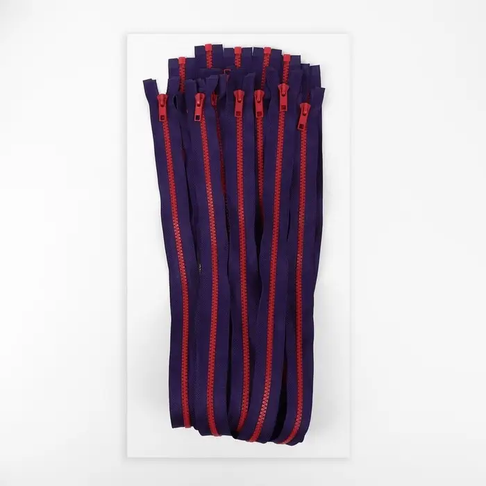 Молния «Трактор», №5, разъёмная, замок автомат, 80 см, синяя, красная