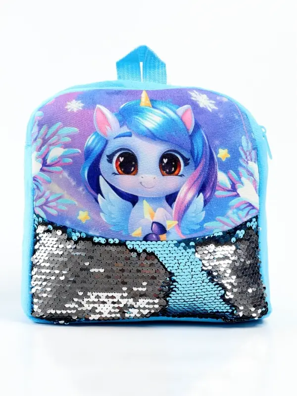 Рюкзак детский с пайетками «Единорог и звездочка» 23×28 см