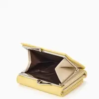 Кошелёк женский на кнопке, 10.5&times;3&times;8.5 см, однотонный, жёлтый