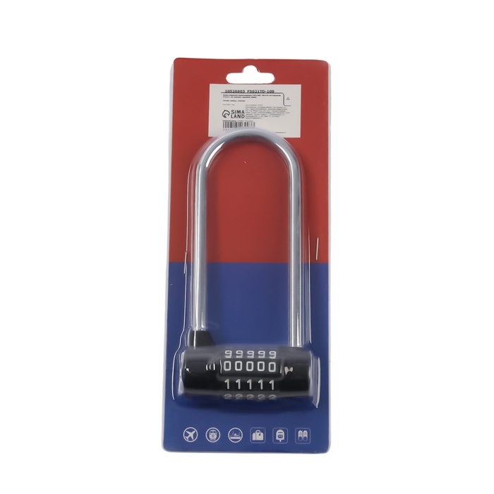 Замок навесной велосипедный, 65х145 мм внешний, 41х112 мм внутрен. кодовый замок Замок навесной велосипедный, 65х145 мм внешний, 41х112 мм внутрен. кодовый замок