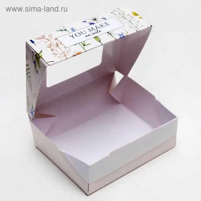 Кондитерская упаковка, коробка с ламинацией «Flowers», 10 х 8 х 3.5 см Кондитерская упаковка, коробка с ламинацией «Flowers», 10 х 8 х 3.5 см