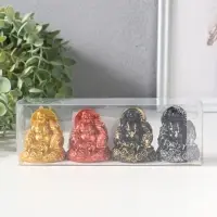 Сувенир полистоун "Хотей с зонтом" набор 4 шт 4,5х4,8х5,6 см