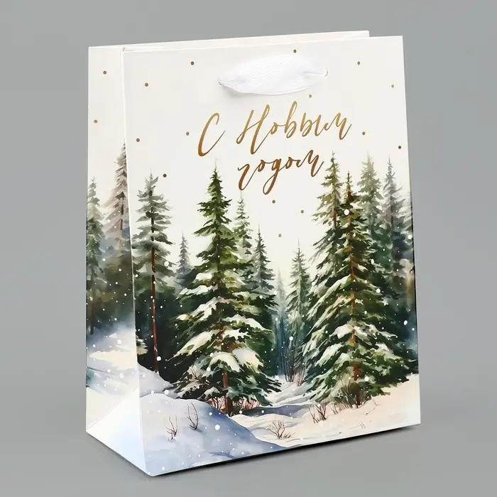 Пакет подарочный новогодний ламинированный «Зимний лес», S 12 х 15 х 5.5 см Пакет подарочный новогодний ламинированный «Зимний лес», S 12 х 15 х 5.5 см