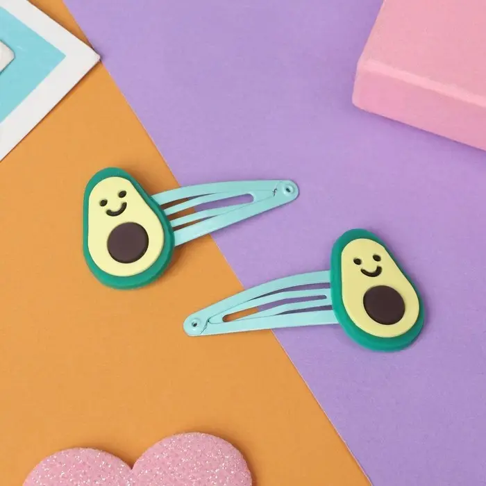 Невидимка для волос  Невидимка для волос "Абель" (набор 2 шт) авокадо, 5 см, зелёный