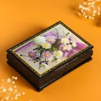 Шкатулка «Цветы в кувшине», 10×14 см, лаковая миниатюра Шкатулка «Цветы в кувшине», 10×14 см, лаковая миниатюра