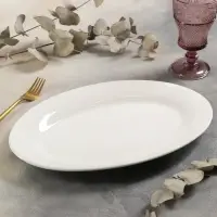 Блюдо сервировочное c утолщённым краем Доляна White Label, 37&times;23.5&times;3 см, фарфор, белое