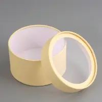 Подарочная коробка круглая &laquo;Крема&raquo; кремовая, завальцованная с окном, 16&times;10 см