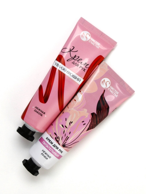 Подарочный набор ЧИСТОЕ СЧАСТЬЕ «Ты чудесна», крема для рук, нежная кожа, 2×30 г