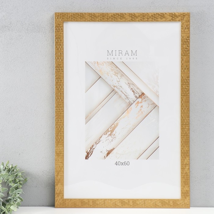 Фоторамка пластик Фоторамка пластик "МИРАМ" 40х60 см, 651618 золото (пластиковый экран)