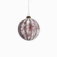 Набор шаров пластик d-8 см, 6 шт "Вестон" веточки, бело-красный Набор шаров пластик d-8 см, 6 шт "Вестон" веточки, бело-красный