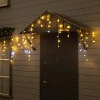 Гирлянда &laquo;Бахрома&raquo; 50&times;0.7 м, IP44, УМС, белая нить, 900 LED, свечение тёплое белое, мерцание, 220 В