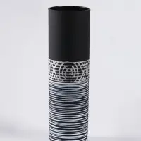 Ваза &laquo;Эридан. Узоры&raquo;, h=26 см, стекло, чёрная