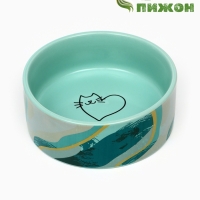 Миска керамическая "Котик сердечко" 250 мл, 11,5 х 4,5 см