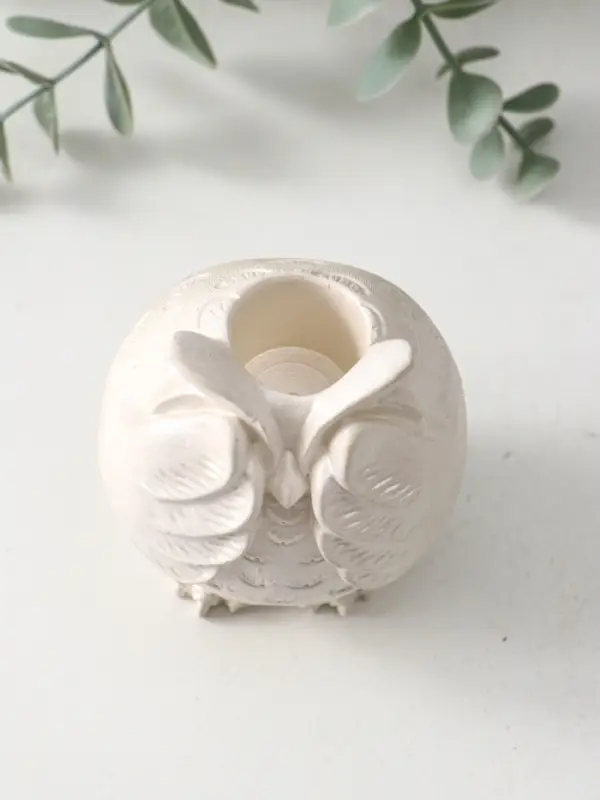 Подсвечник для тонкой свечи «Сова», 8×6.5×6 см, перламутр