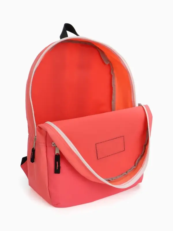 Рюкзак молодёжный на молнии, с карманом, однотонный, размер 29&times;12&times;39 см, розовый