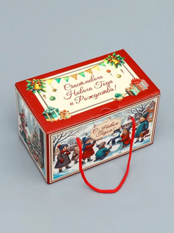 Подарочная новогодняя коробка «Счастливые деньки» , Посылка 20×12×12 см Подарочная новогодняя коробка «Счастливые деньки» , Посылка 20×12×12 см