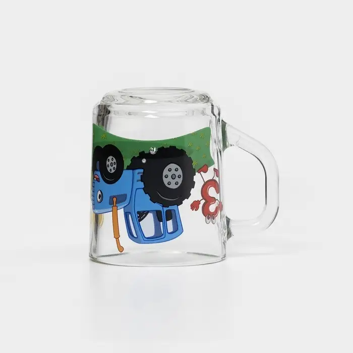 Кружка &laquo;Синий трактор. Цифры&raquo;, 250 мл, d=7.2 см, h=9 см, стекло
