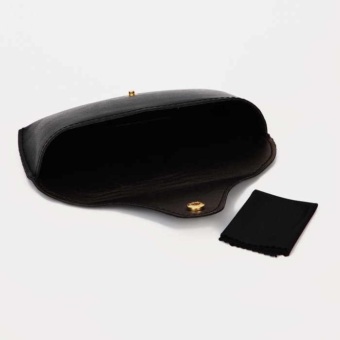 Футляр для очков на кнопке, длина 17.8 см, цвет чёрный Футляр для очков на кнопке, длина 17.8 см, цвет чёрный