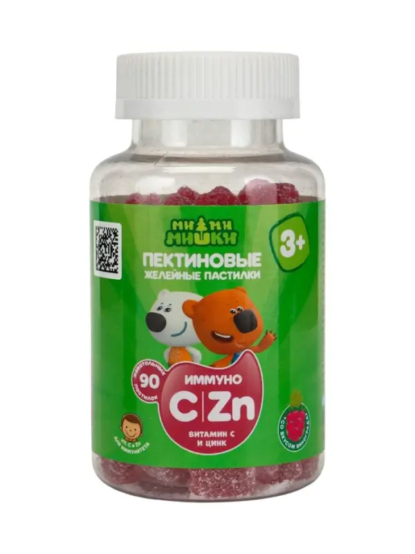 Витамины для детей МИ-МИ-МИШКИ c витамином С и цинком вкус виноград 90 шт по 2 г Витамины для детей МИ-МИ-МИШКИ c витамином С и цинком вкус виноград 90 шт по 2 г