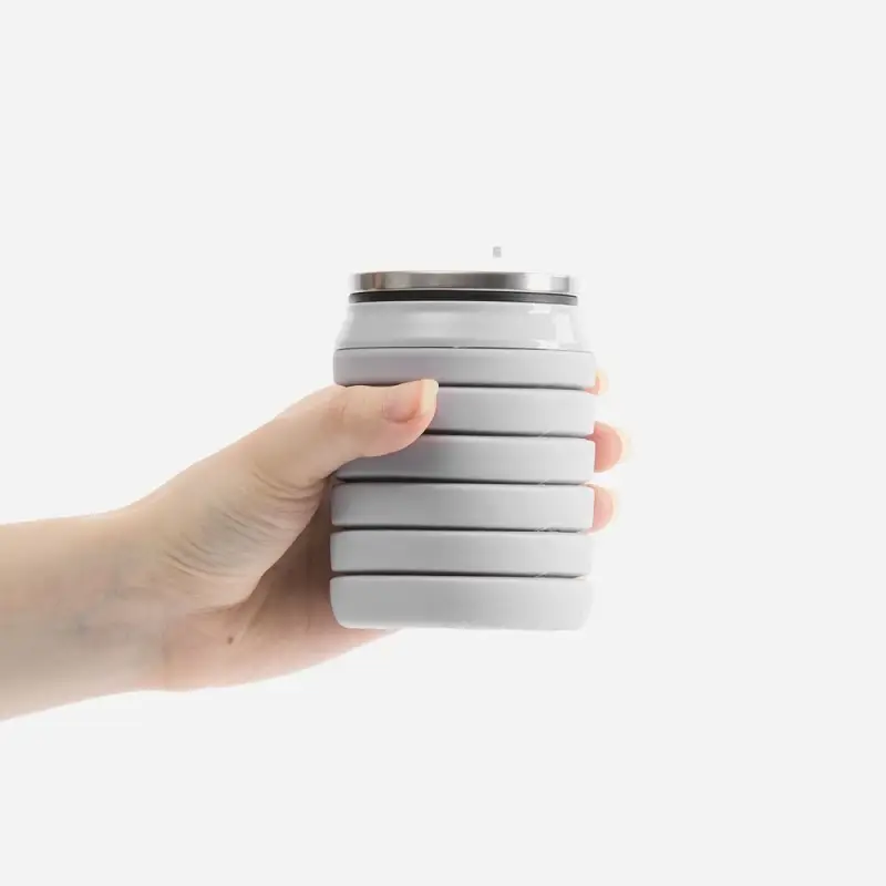 Складная бутылка для воды Folla, серая Складная бутылка для воды Folla, серая