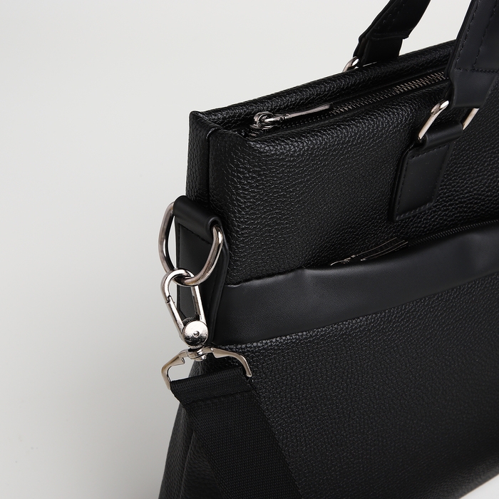 Сумка мужская деловая TEXTURA, 2 наружных кармана, цвет чёрный Сумка мужская деловая TEXTURA, 2 наружных кармана, цвет чёрный