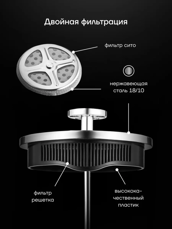 Френч пресс Toledo-800FP 800 мл заварочный чайник Френч пресс Toledo-800FP 800 мл заварочный чайник