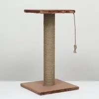 Когтеточка-столбик, 35&times;35&times;64 см, &Oslash;10, с площадкой, КД-37, джут, цвет МИКС
