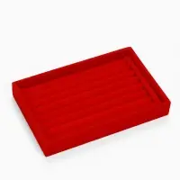 Подставка под кольца QF, 7 полос, 23&times;14&times;3 см, красная