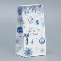 Пакет подарочный без ручек «Счастливого нового года», 10×19.5×7 см