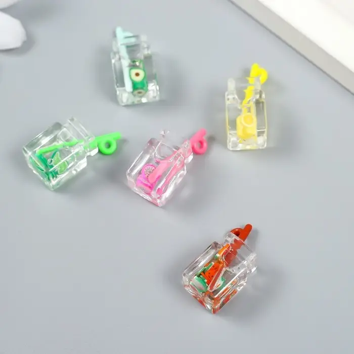 Декор для творчества пластик "Лимонад в банке" МИКС 1,1х1,1х2,5 см