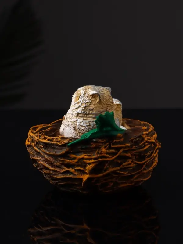 Фигурка полистоун &laquo;Совушки в гнезде&raquo;, 7.5&times;10&times;9.2 см