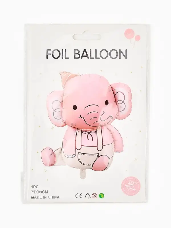 Воздушный шар фольгированный 35" "Розовый слоник"
