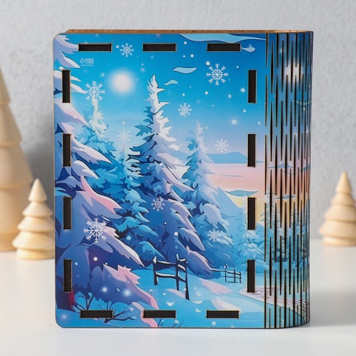 Новогодняя копилка-шкатулка  Новогодняя копилка-шкатулка "Верь в чудо" 14х12х5 см