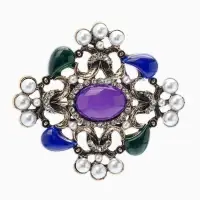 Брошь &laquo;Императрица&raquo;, награда, цветная в чернёном золоте