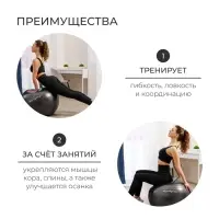 Фитбол ONLYTOP, d=65 см, 900 г, антивзрыв, чёрный