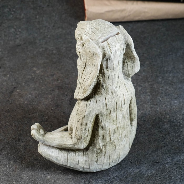 Копилка Копилка "Заяц йог" 25х19х10см, серый камень